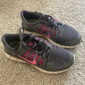 Used grey and pink Nikes